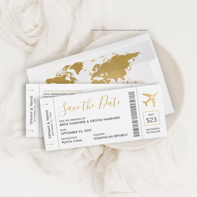 Billet de carte d'embarquement Enregistrer la date (Créateur téléchargé)