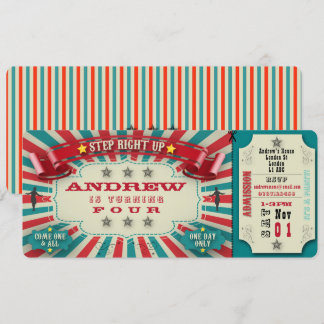 Billet de Cirque Invitation Anniversaire - personn