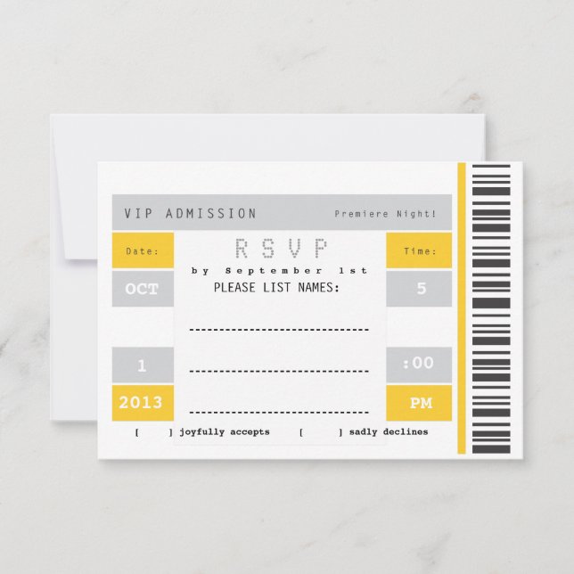 Billet de concert RSVP (Devant)
