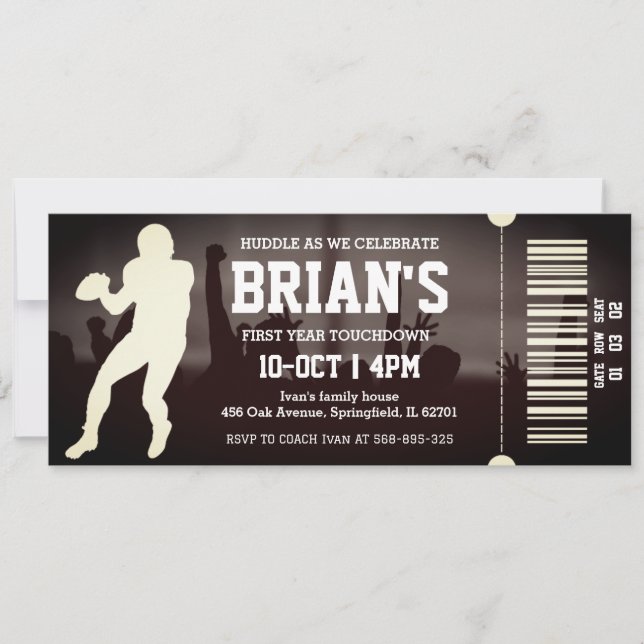billet de football invitation (Devant)