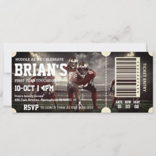 billet de football invitation