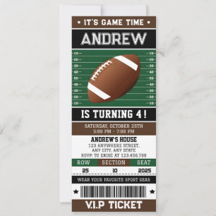 Billet de football personnel Invitation d'annivers