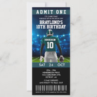 Billet de football vert foncé Invitation Anniversa