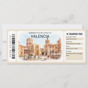 Billet de voyage Valence Espagne Carte d'embarquem