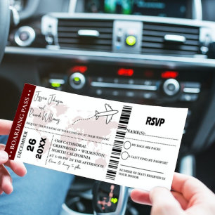 Billet d'embarquement pour la Bourgogne Faire-part