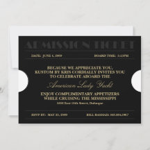 Billet d'entrée 5x7 Invitations