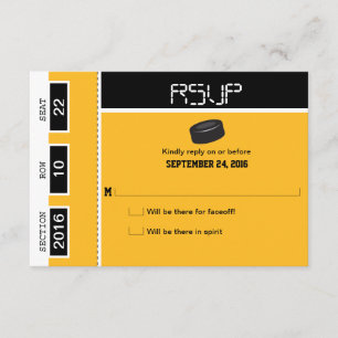 Billet d'hockey épousant RSVP
