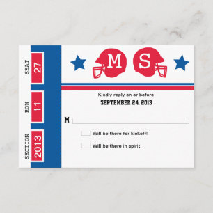 Billet du football épousant RSVP