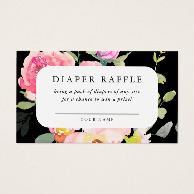 Billet Floral Baby shower de carafe de couches (Devant)