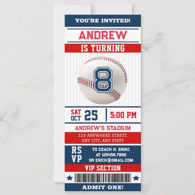 Billet Invitation de la fête d'anniversaire person (Devant)