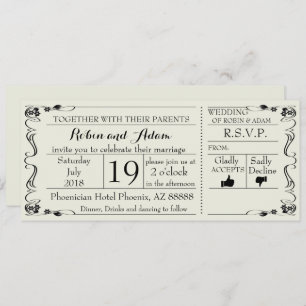Billet Invitation Mariage Swirls