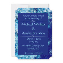 Billet Mariage Blue Ocean Water Invitation