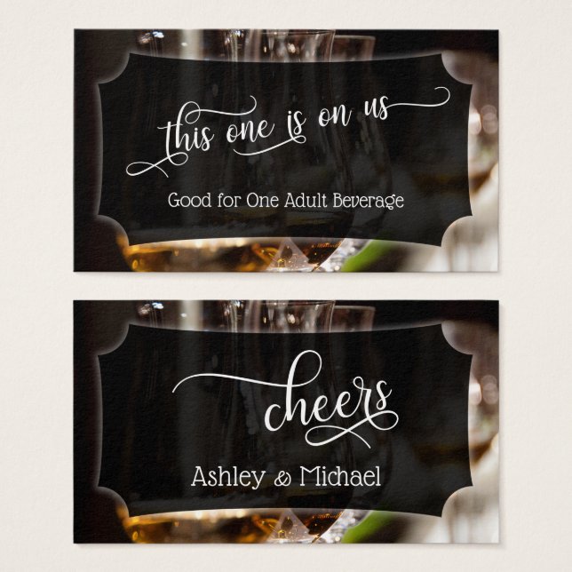 Billet photo bar, Mariage de script et billets d'é (Devant & derrière)