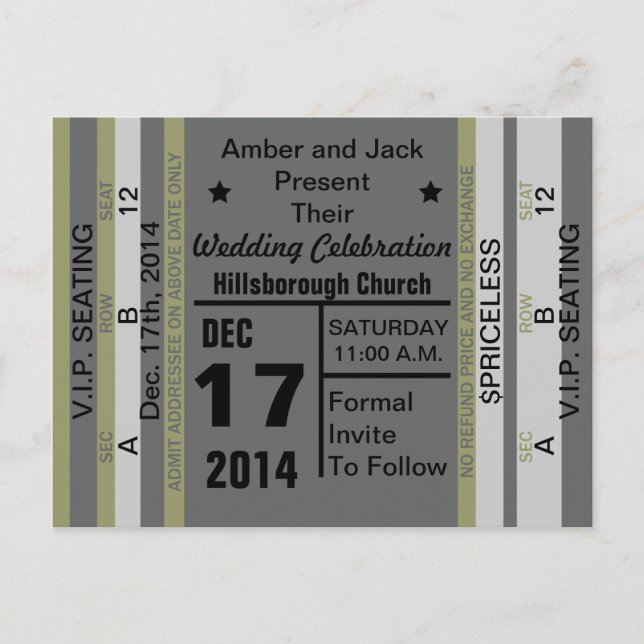 Billet Pour S'Amuser Enregistrer La Date Carte Pos (Devant)