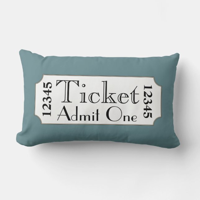 Billet Retro Blue Movie Cinema Coussin (Recto)