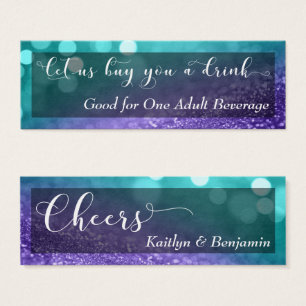 Billet Turquoise Purple Parties scintillant Script
