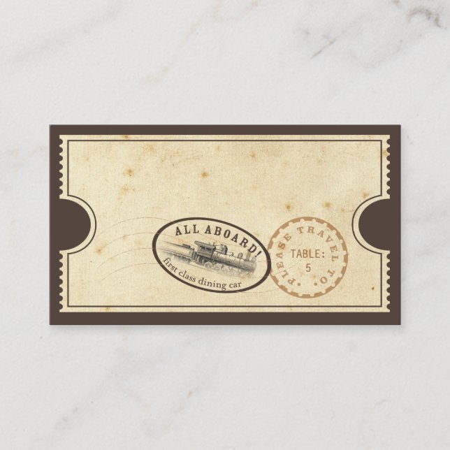Billet vintage - Carte d'évaluation du train (Devant)