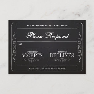 Billet vintage RSVP de mariage de tableau