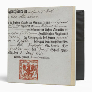 Billeting voucher, 1759 binder