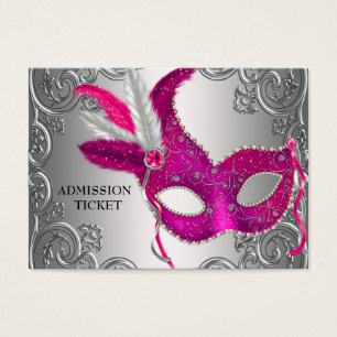 Billets d'admission à la soirée masquée rose vif