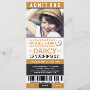 Billets de baseball Invitations d'anniversaire