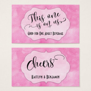 Billets de boisson à aquarelle rose avec texte noi