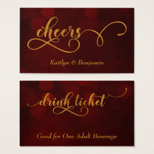 Billets de boisson à typographie dorée sur bokeh r