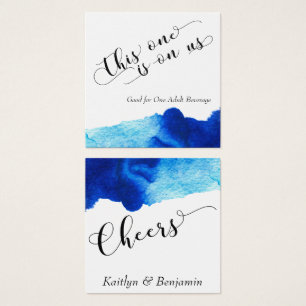 Billets de Boisson Aquarelle Abstraite Bleu Clair
