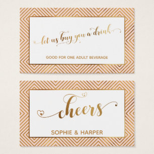 Billets de Boisson, Cœurs d'Or Script, Diamants, R