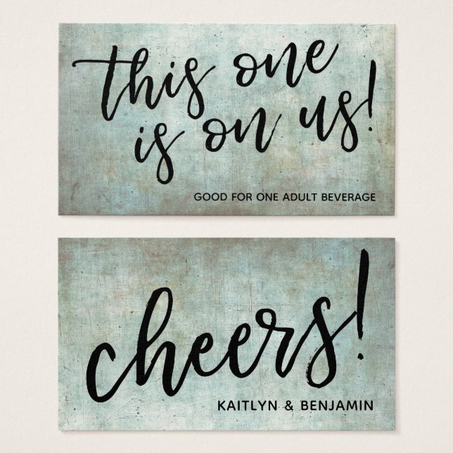 Billets de boisson décontractés avec typographie g (Devant & derrière)