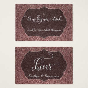 Billets de boisson en or blanc et rose, Faux Paill
