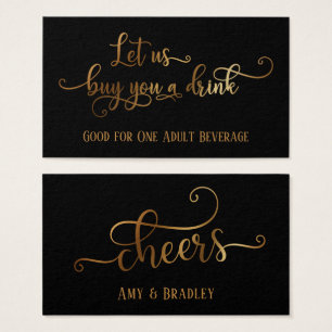Billets de boisson   Faux Gold Foil sur Editable B