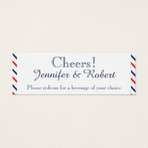 Billets de boisson Mariage Americana Hearts