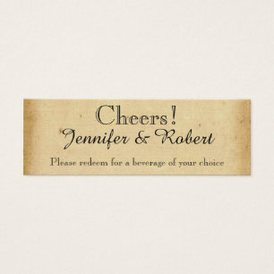 Billets de boisson Mariage Peacock Monogram vintag