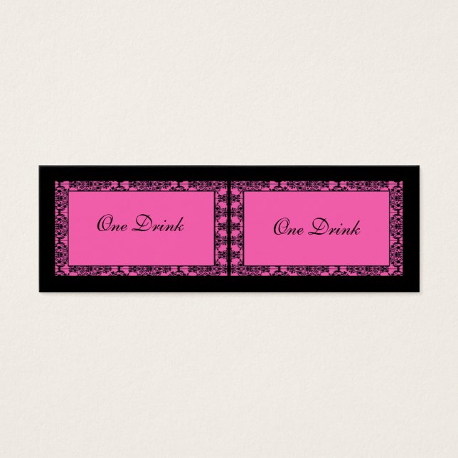 Billets de boisson rose et noire Damask (Devant)