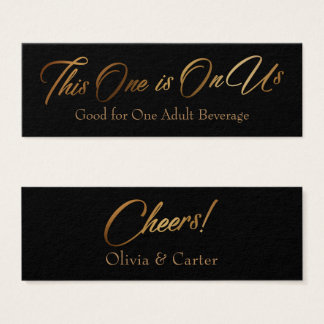 Billets de boisson, Slim, Elegant Script or sur No