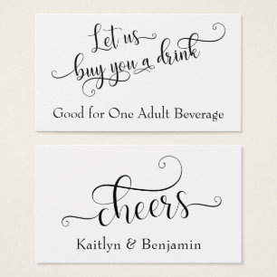 Billets de Boisson Typographie de Script Noir su