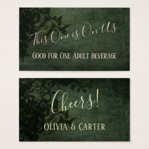 Billets de boissons rustiques vintage vert foncé e