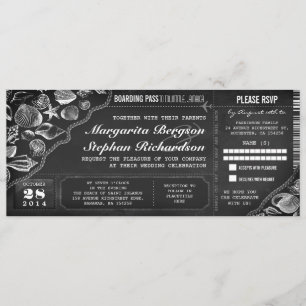 Billets de carte d'embarquement mariage Chalkboard