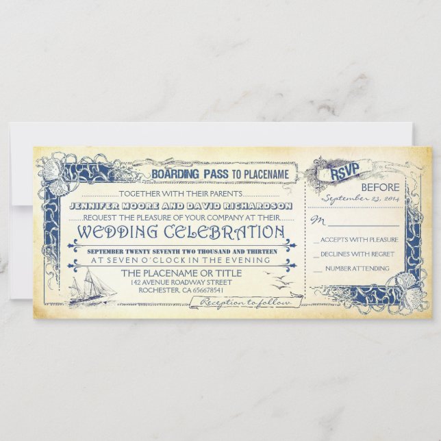 Billets de carte d'embarquement nautique (Devant)