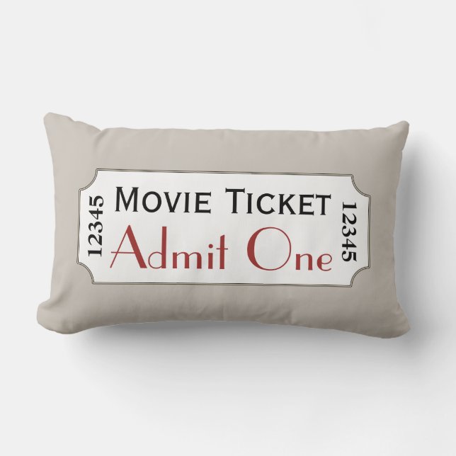 Billets de cinéma gris chaud Coussin de cinéma (Recto)
