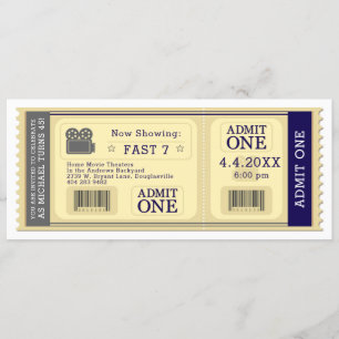 Billets de cinéma Invitation de fête d'anniversair