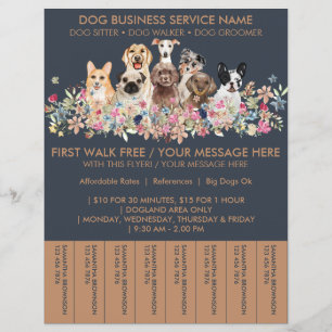 Billets de Flyer pour Promeneur de Chiens de Races