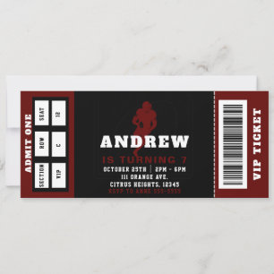 Billets de football Anniversaire Fête Invitation
