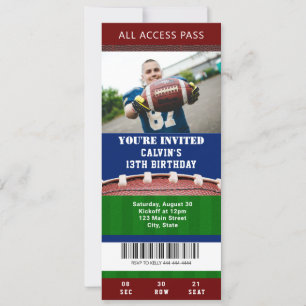 Billets de football Invitation d'anniversaire