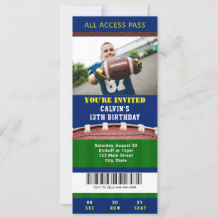 Billets de football Invitation d'anniversaire