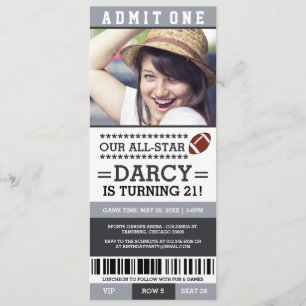 Billets de football Invitations d'anniversaire