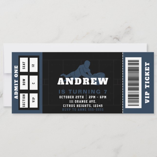 Billets de la ligue de rugby Invitation de fête d' (Devant)