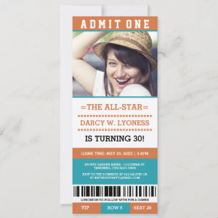 Billets de sport Invitations de fête d'anniversair