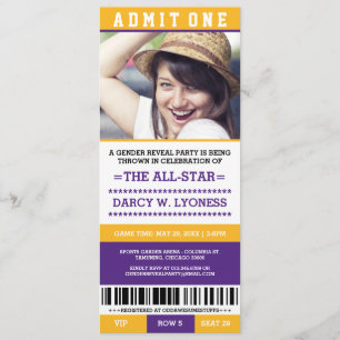 Billets de sport Invitations de la fête de révélat